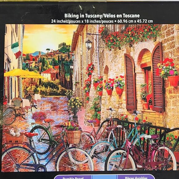 Biking in Tuscany 500 Piece Puzzle MB Big Ben Luxe Premium Quality Blue Board - Picture 10 of 10
